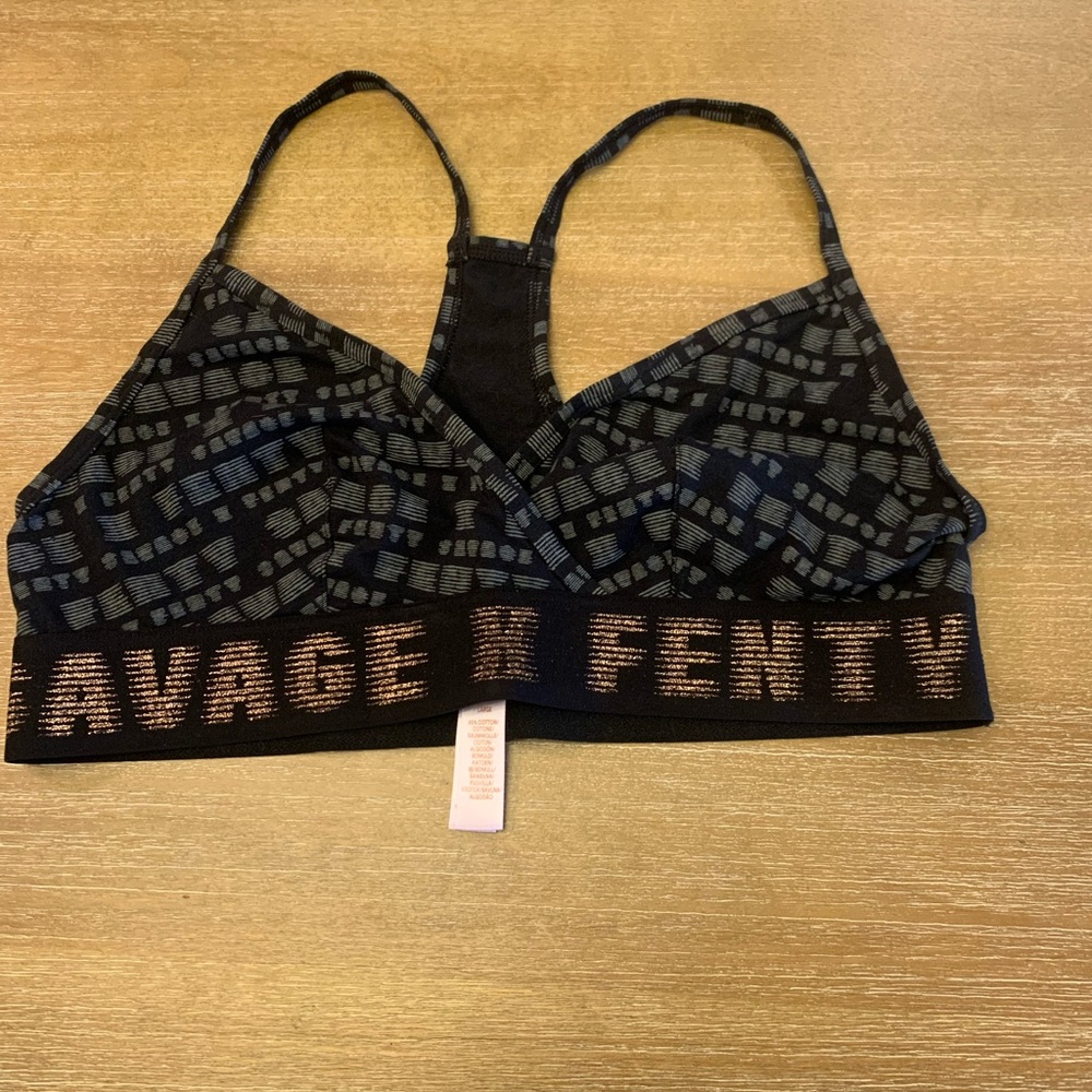Savage X Fenty Black and Gray Patterned Bralette - Picture 3 of 8